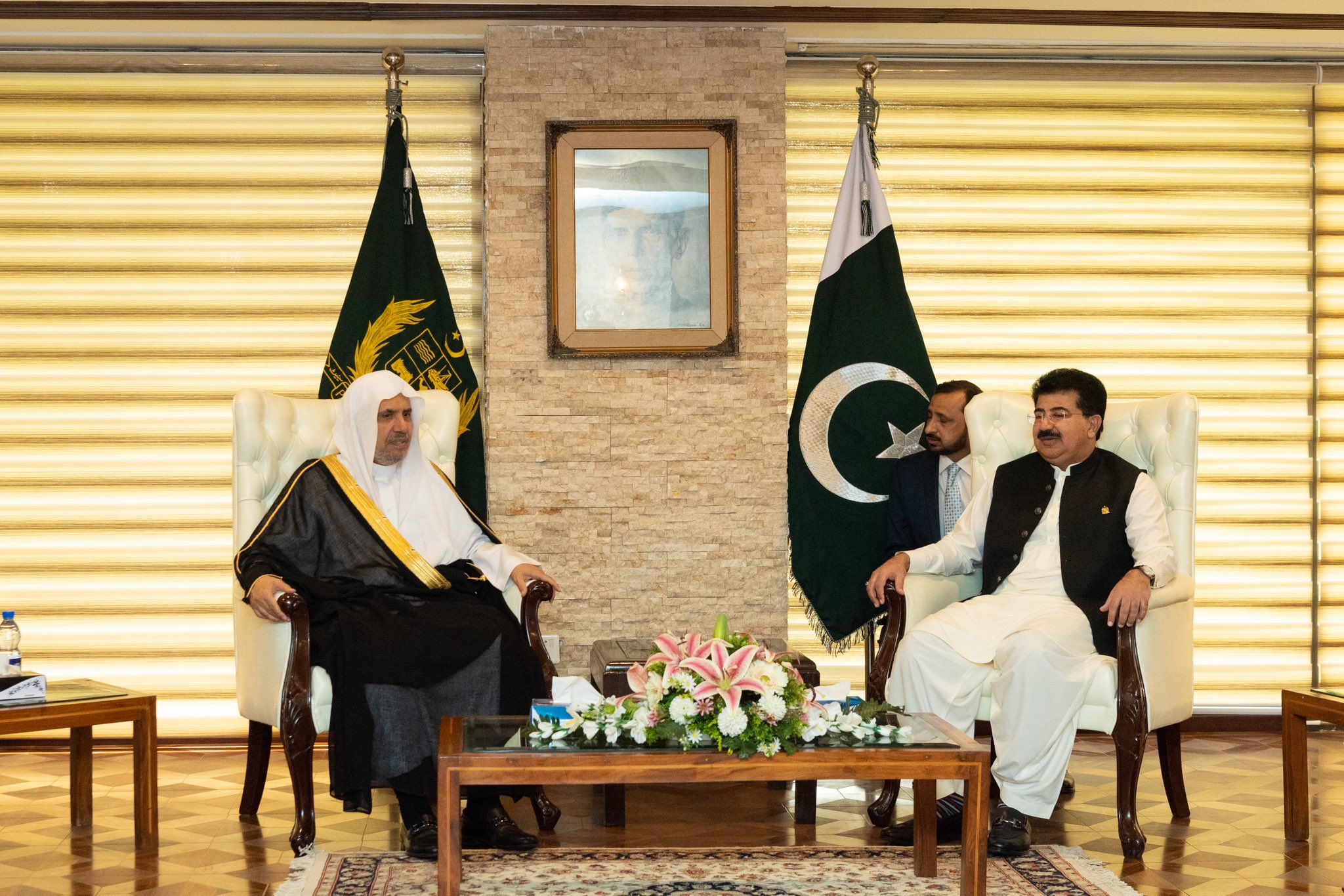 Dr. Al-Issa meets the Chairman of the Senate of Pakistan, Senator Sadiq Sanjrani
