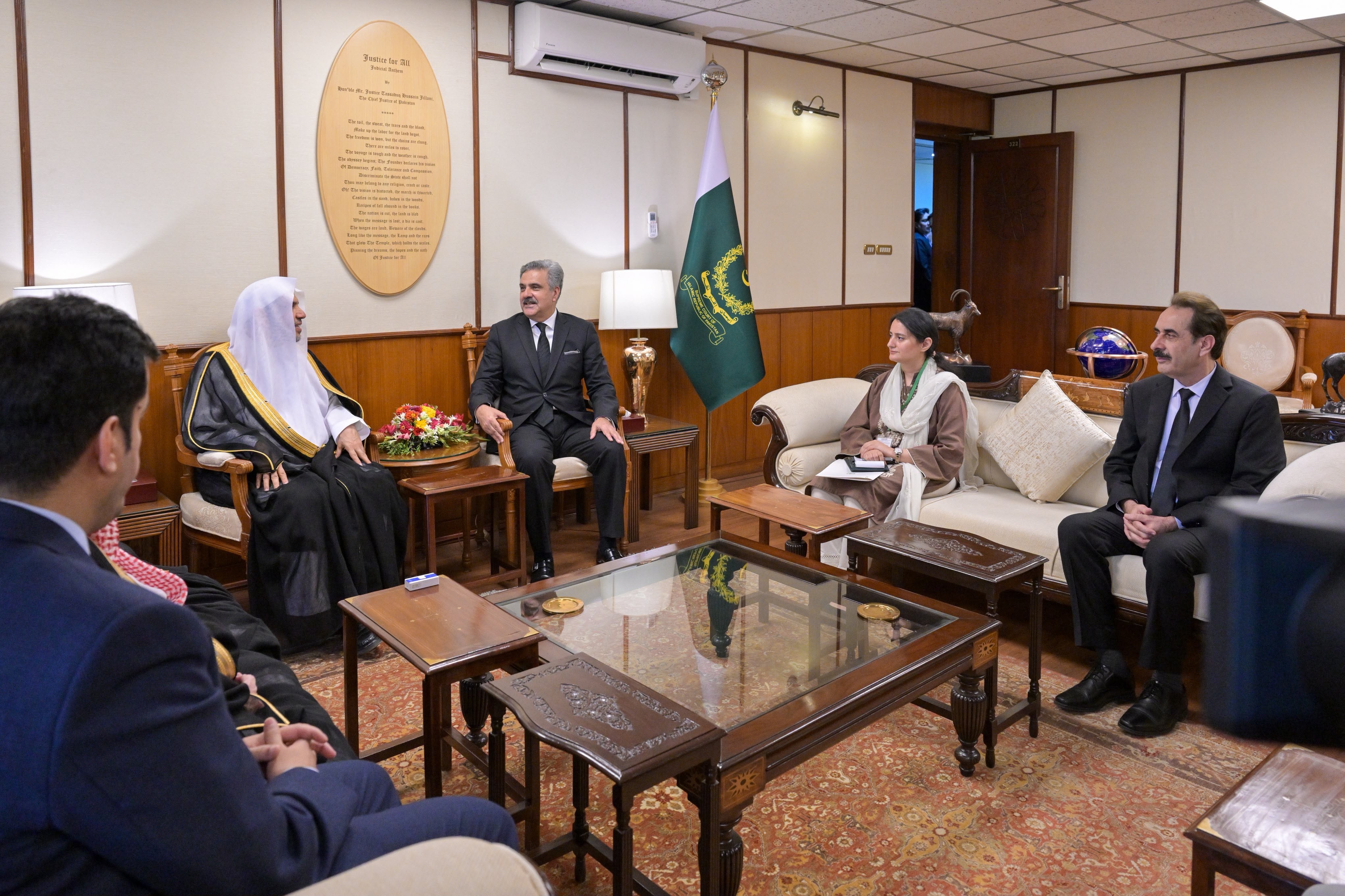 Chairman of the Senate and Chief Justice of Pakistan Receive the Secretary-General of the Muslim World League