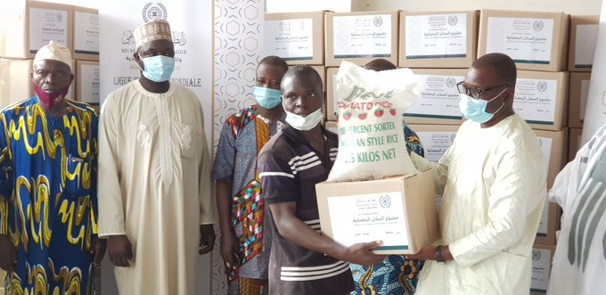 The Muslim World Leauge distributed food baskets to people in Benin