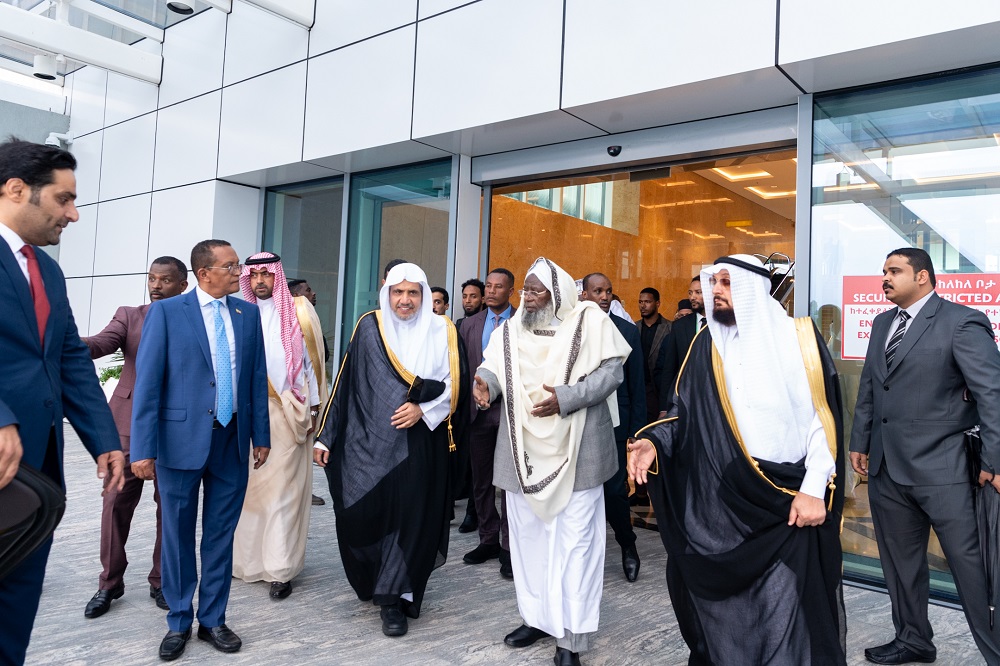 The delegation of the Muslim World League headed by His Excellency Sheikh Dr. Mohammed Alissa arrives in Addis Ababa, the capital of Ethiopia and the African Union