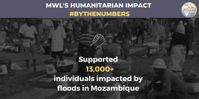 the MWL supported 13,000+ individuals impacted by floods in Mozambique