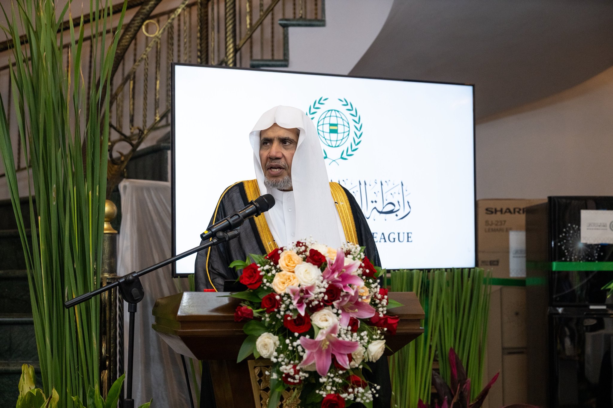 H.E. Sheikh Dr. Mohammed Al-Issa, personally attended the ceremony for distributing aid to widows in the capital Jakarta