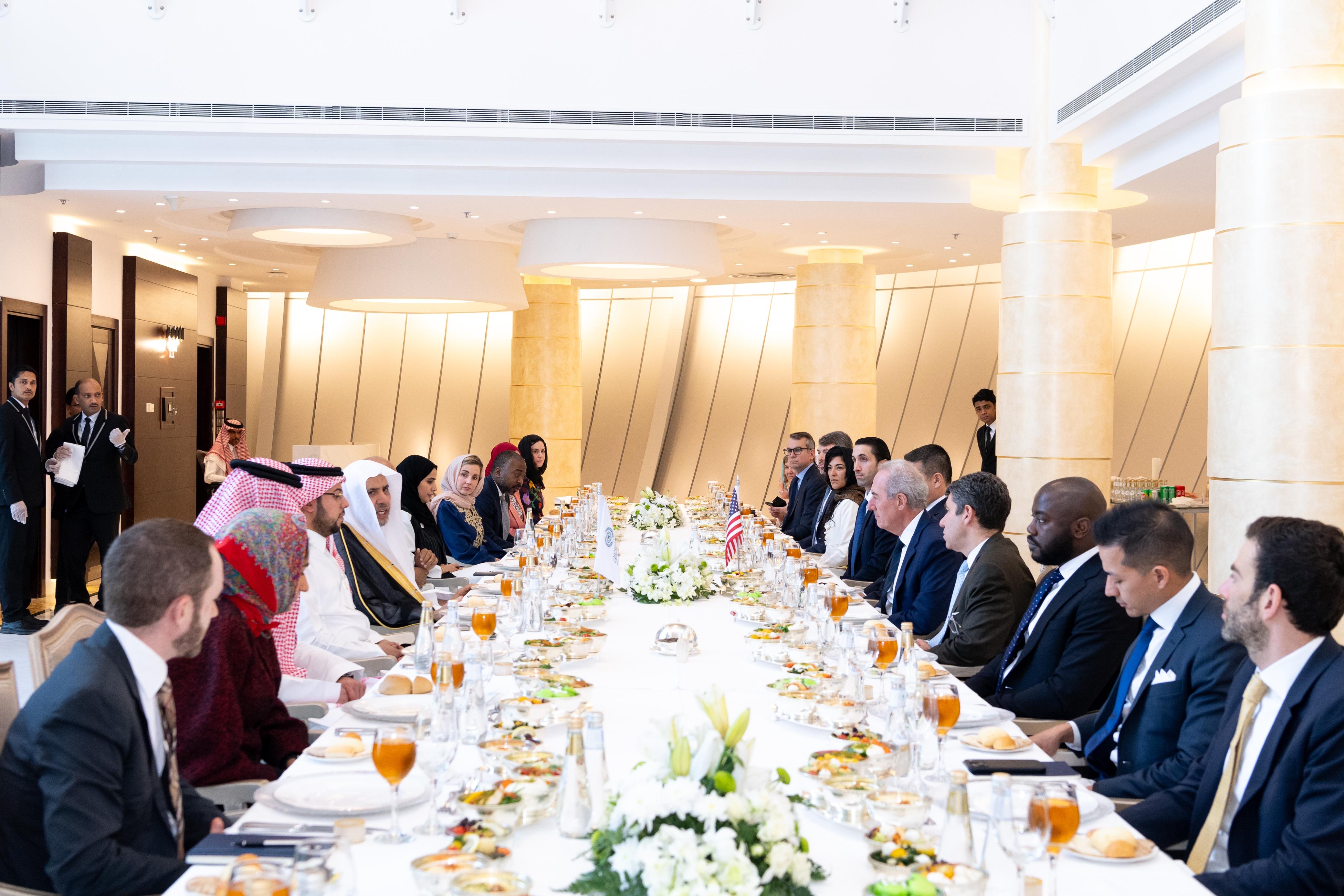 His Excellency Sheikh Dr.Mohammed Al-issa , Secretary-General of the Muslim World League (MWL) and Chairman of the Organization of Muslim Scholars, met with a delegation of leading researchers and political affairs specialists from the Council on Foreign