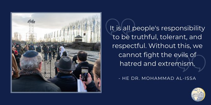 HE Dr. Mohammad Alissa "To fight the evils of hatred and extremism, all individuals have a responsibility to be tolerant & respectful."