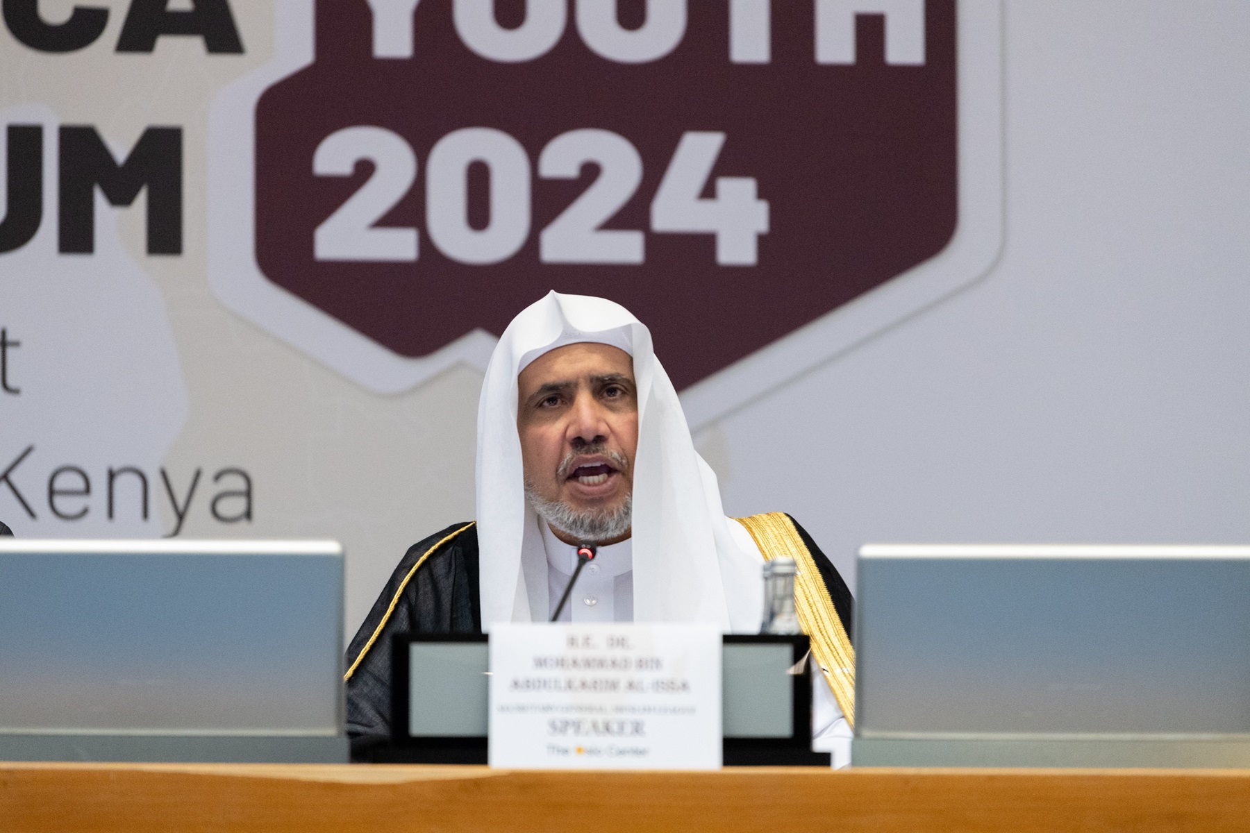 At the United Nations Office in Nairobi, His Excellency Sheikh Dr. Mohammed Alissa, the Secretary-General of the Muslim World League (MWL) and Chairman of the Organization of Muslim Scholars