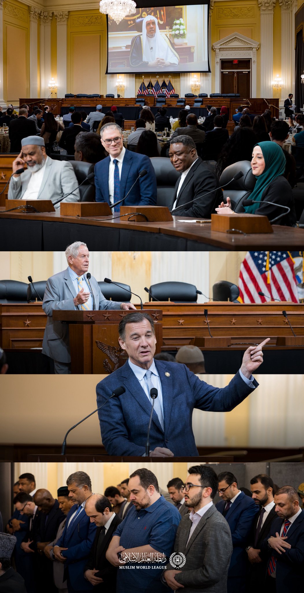 نظّمتْ رابطةُ العالم الإسلامي حفلَ الإفطار الرمضاني في الكونغرس الأمريكي -وذلك لأول مرة في تاريخه-، وسط حضورٍ كبيرٍ من المُشرِّعين الأمريكيين، والقادة الدينيين، وقيادات المجتمع المدني في عموم الولايات المتحدة.