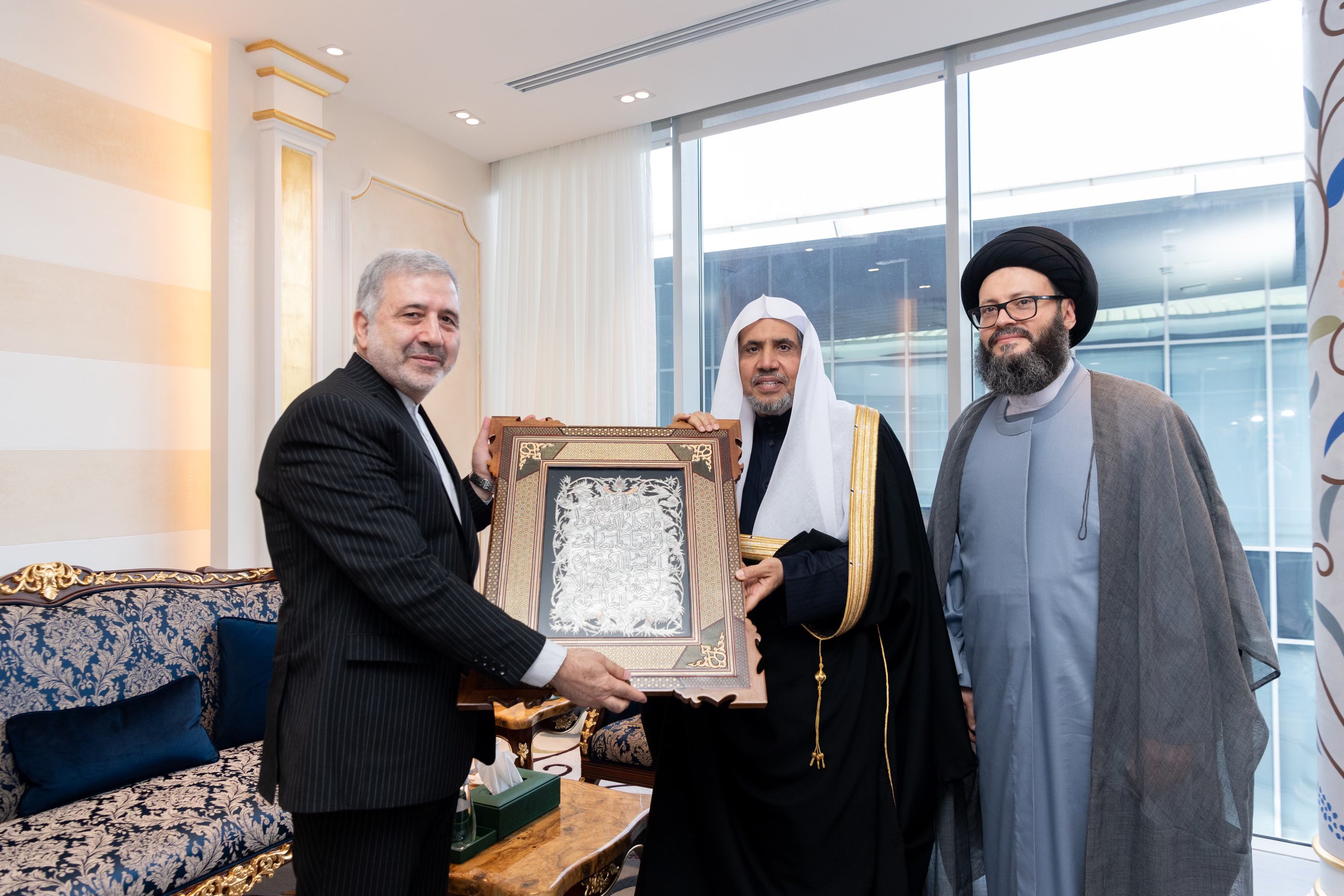 His Excellency Sheikh Dr. Mohammad Al-Issa, Secretary-General of the MWL and the Chairman of the Organization of Muslim Scholars, met with His Excellency Dr. Alireza Enayati