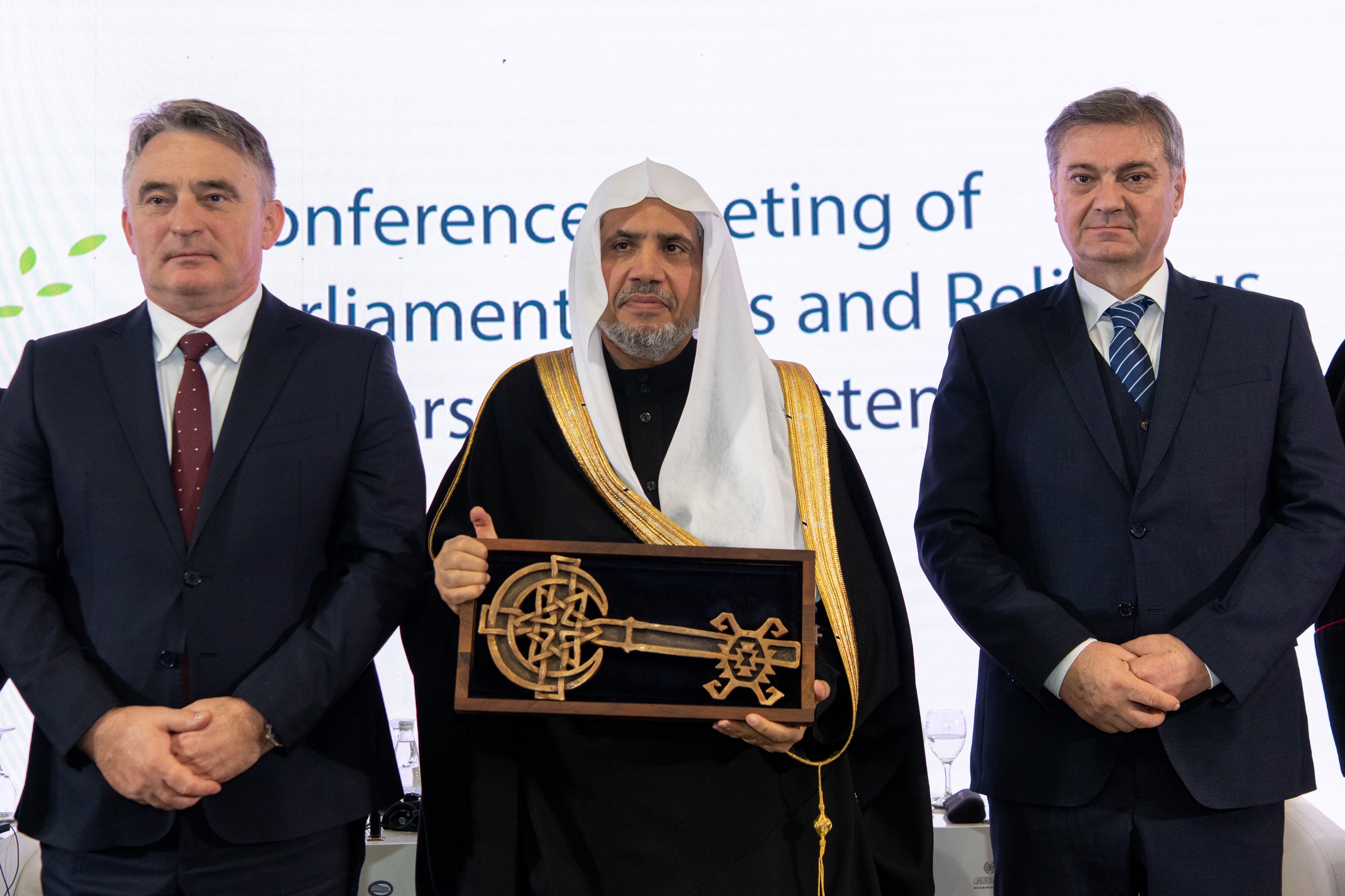 In the esteemed presence of His Excellency, the President of Bosnia and Herzegovina, and Benjamina Karić, Mayor of Sarajevo, the "Key to Sarajevo" was awarded to His Excellency Sheikh Dr. Mohammed Al-Issa