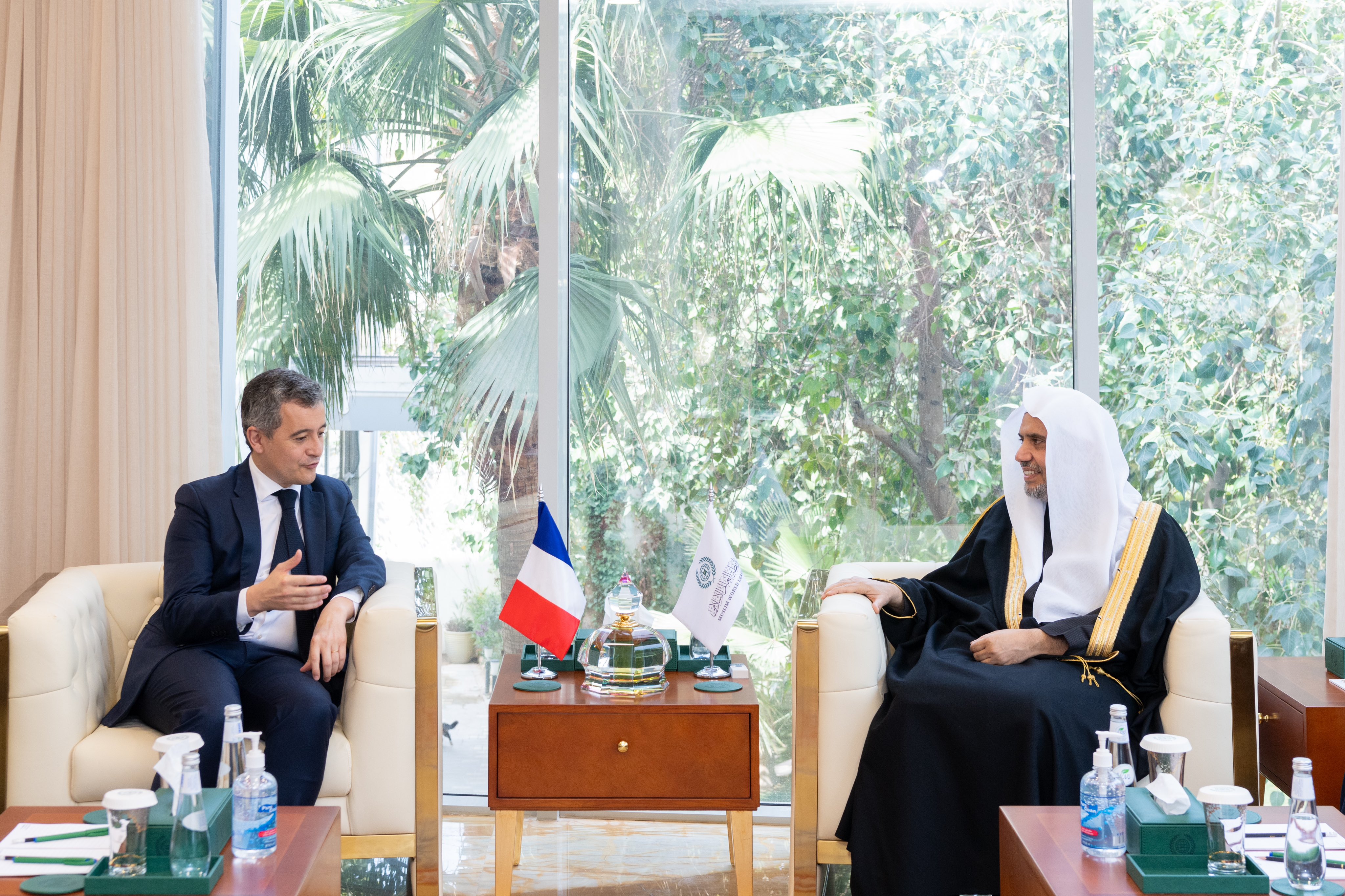 His Excellency Sheikh Dr. Mohammed Al-Issa, Secretary-General of the MWL and Chairman of the Organization of Muslim Scholars received His Excellency Mr. Gérald Darmanin, French Interior and Overseas Minister