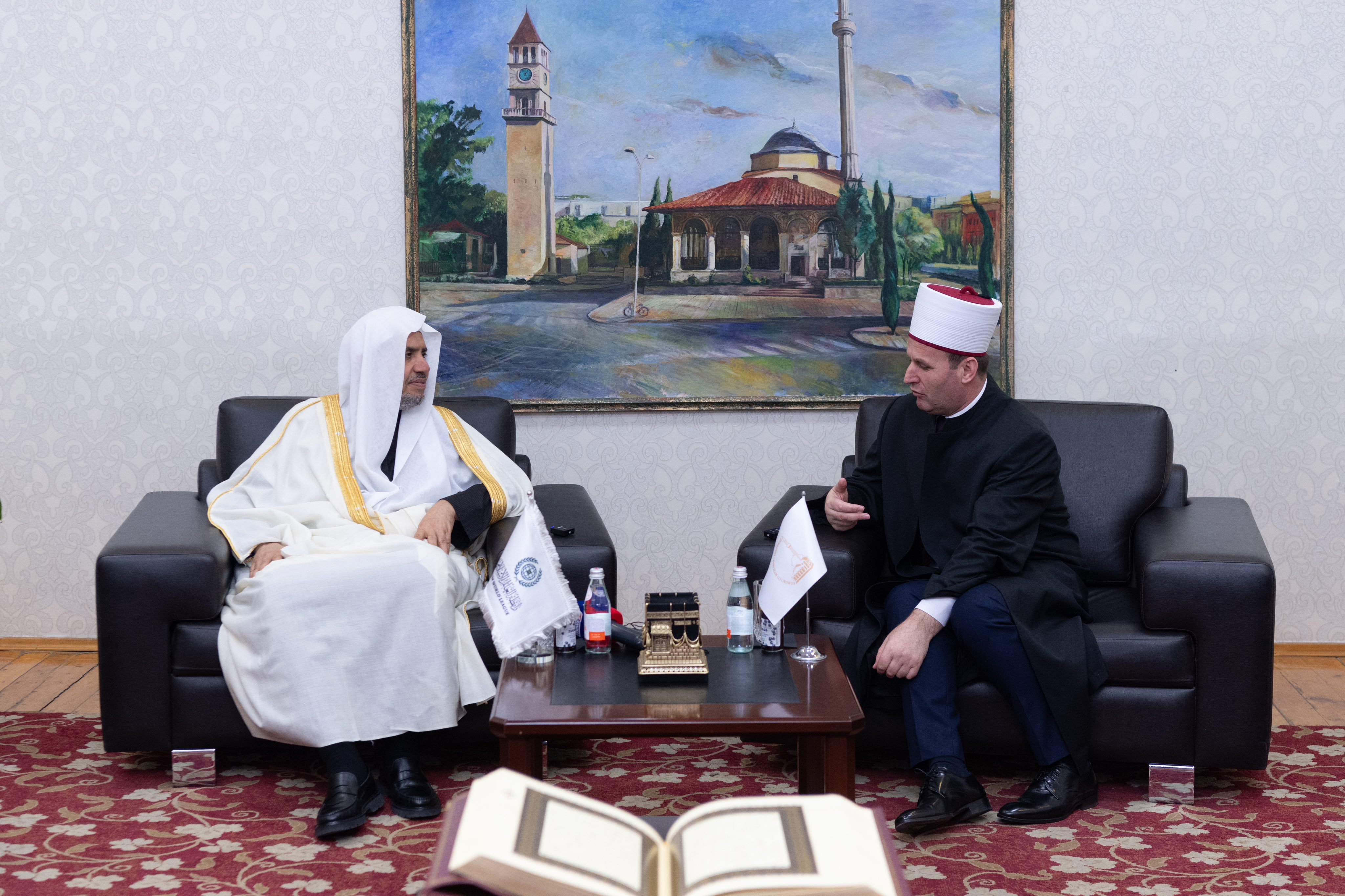 At its headquarters in the capital, Tirana, the Islamic Community of Albania, which encompasses 35 Fatwa Houses, hosted His Excellency Sheikh Dr. Mohammed Al-Issa, Secretary-General of the Muslim World League and Chairman of the Organization of Muslim Scholars