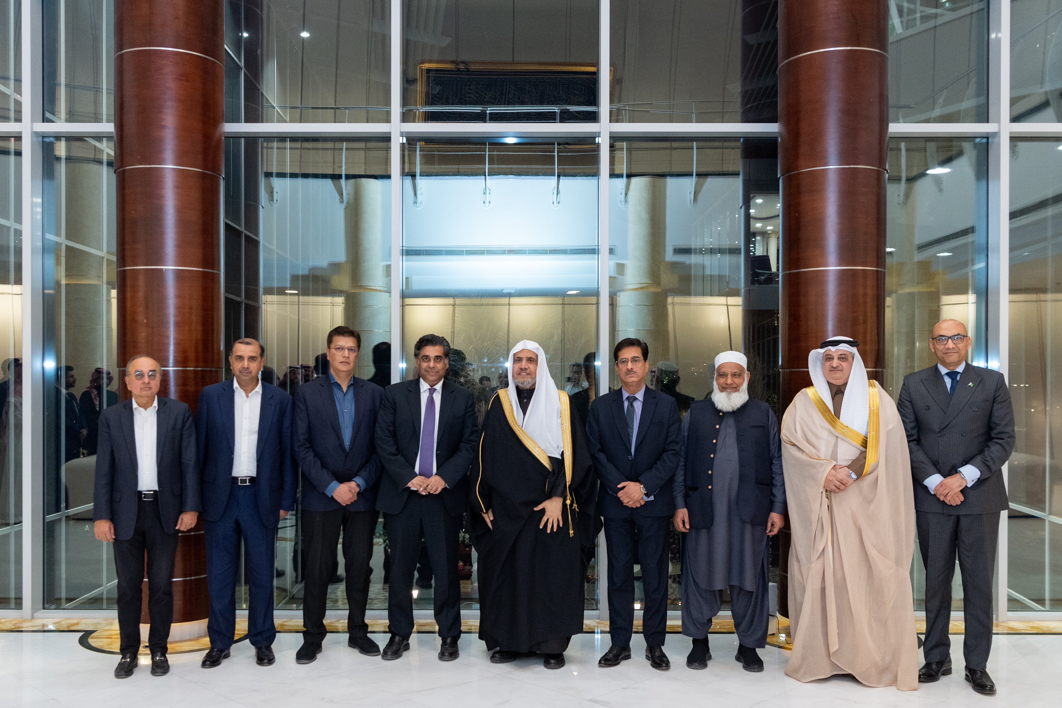 At the Muslim World League's branch office in Riyadh, His Excellency Sheikh Dr. Mohammed Alissa, Secretary-General of the MWL and Chairman of the Organization of Muslim Scholars, met with His Excellency Dr. Gohar Ejaz