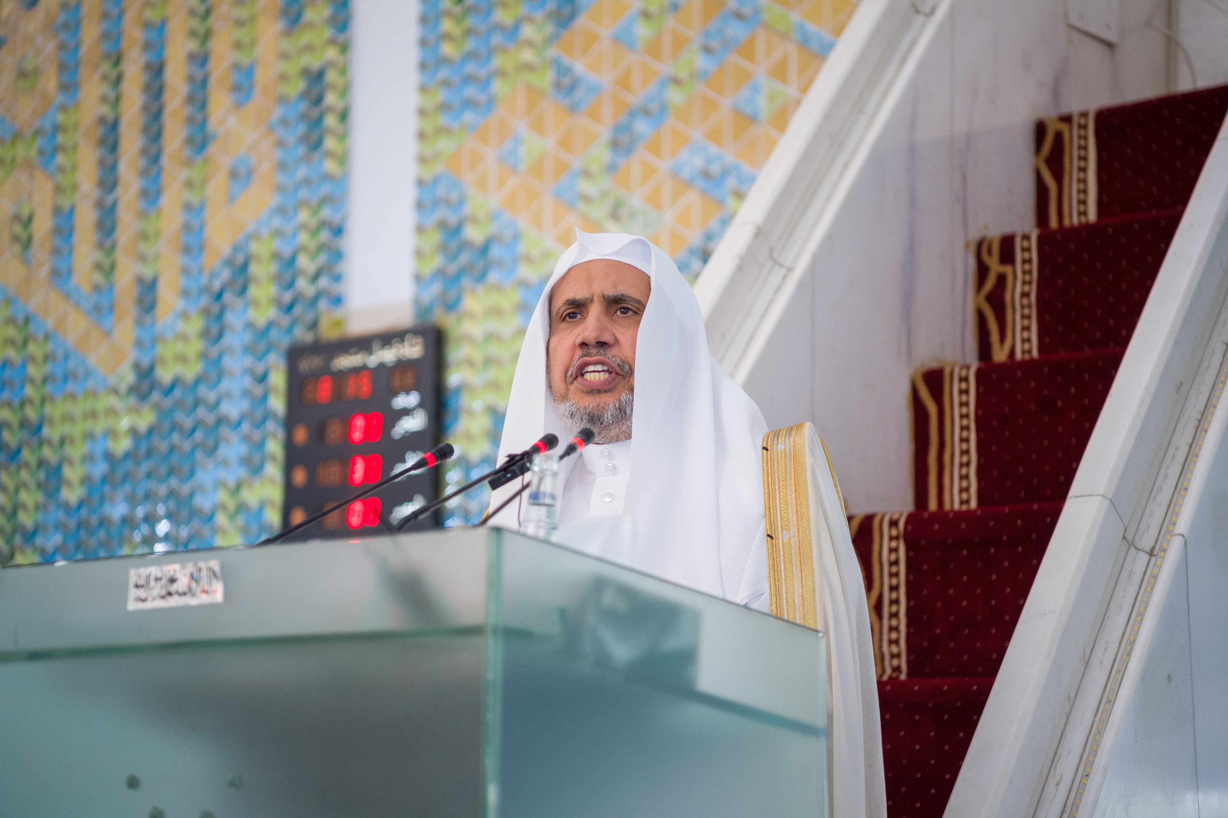 Happening now, upon the invitation of the Prime Minister of Pakistan, His Excellency Sheikh Dr. Mohammed Al-Issa delivers the official Eid Al-Fitr sermon of the Islamic Republic of Pakistan at the King Faisal Mosque in Islamabad