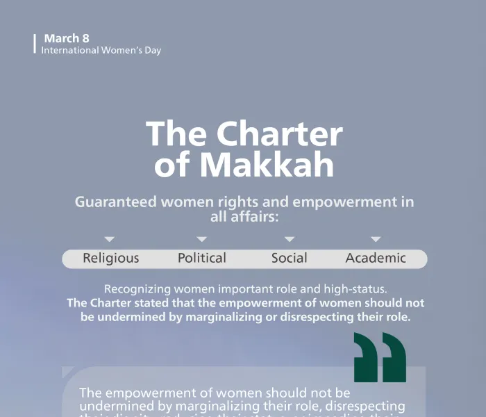 The Charter Of Makkah guaranteed justice, dignity and empowerment for women.