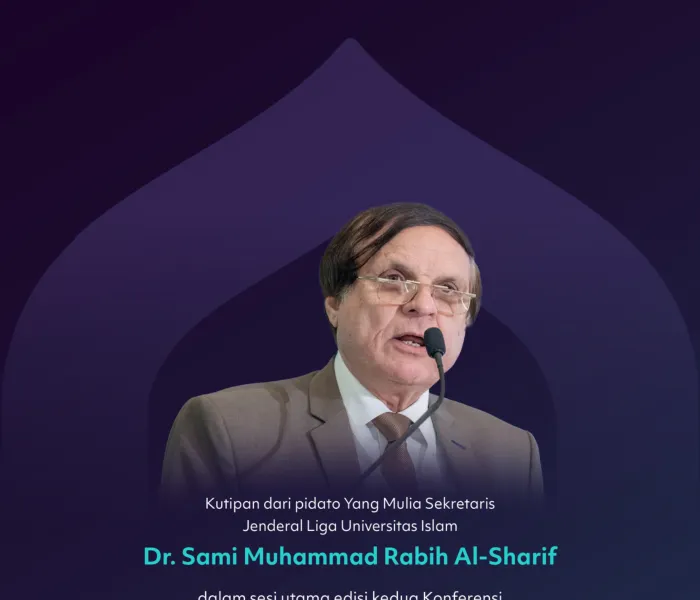 "Fanatisme intelektual"    Kutipan dari pidato Yang Mulia Sekretaris Jenderal Liga Universitas Islam, Dr. Sami Muhammad Rabih Al-Sharif, dalam sesi utama edisi kedua Konferensi Membangun Jembatan Antar Mazhab Islam: