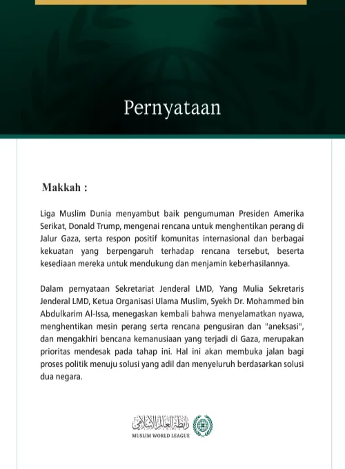Pernyataan dari Liga Muslim Dunia: