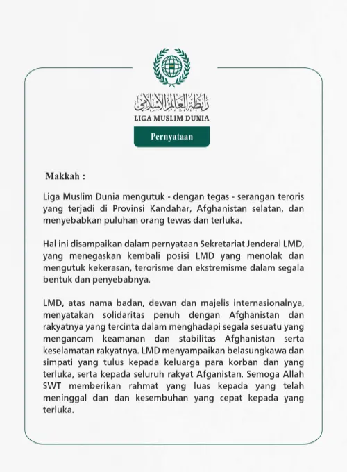 Pernyataan dari LigaMuslimDunia: