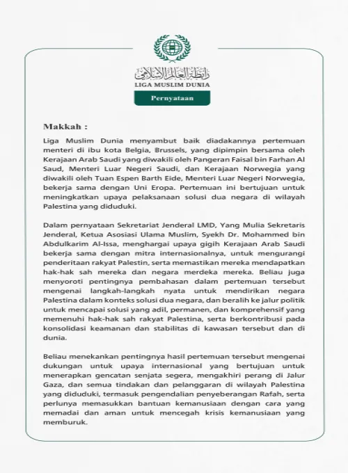 Pernyataan dari Liga Muslim Dunia:
