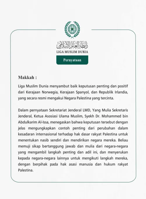 Pernyataan dari Liga Muslim Dunia: