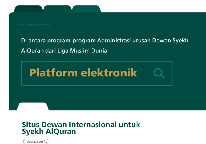 “Jumlah penerima manfaat tahun ini melebihi dua juta” Platform elektronik merupakan lompatan kualitatif untuk program-program Dewan International untuk Syekh AlQur'an, yang mencakup elit Syekh AlQur'an di dunia. Inilah sorotannya: