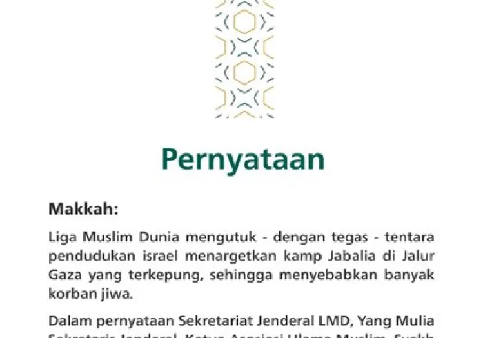 Pernyataan dari Liga Muslim Dunia: