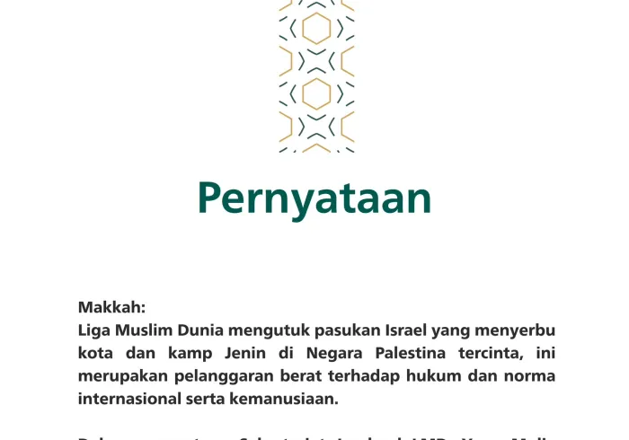 Pernyataan dari Liga Muslim Dunia:
