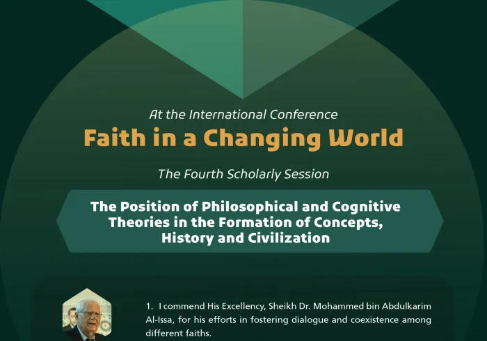 Highlights from the Fourth Scholarly Session entitled: “The Position of Philosophical and Cognitive Theories in the Formation of Concepts, History and Civilization”, at the International Conference: “Faith in a Changing World”: