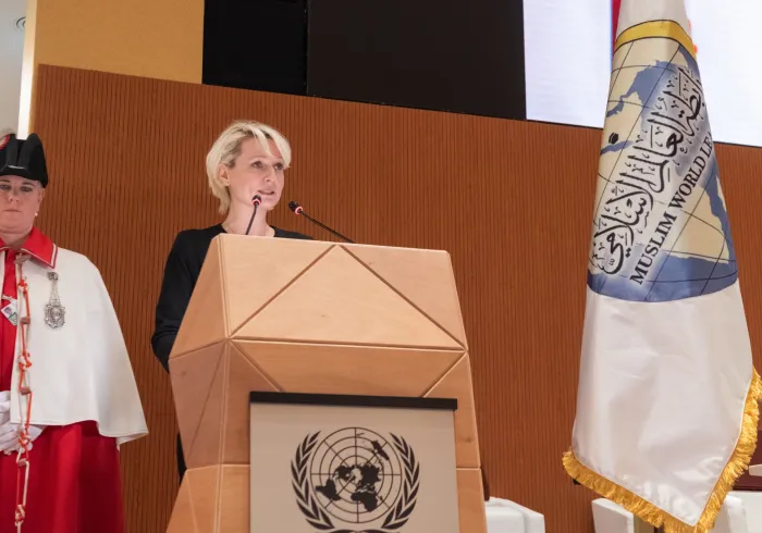 La Présidente du Parlement fédéral suisse participe à la session sur « La déclaration de Genève » aux NationsUnies : «Nous saluons les efforts de la Ligue Islamique Mondialedans la lutte contre le terrorisme et la violence».