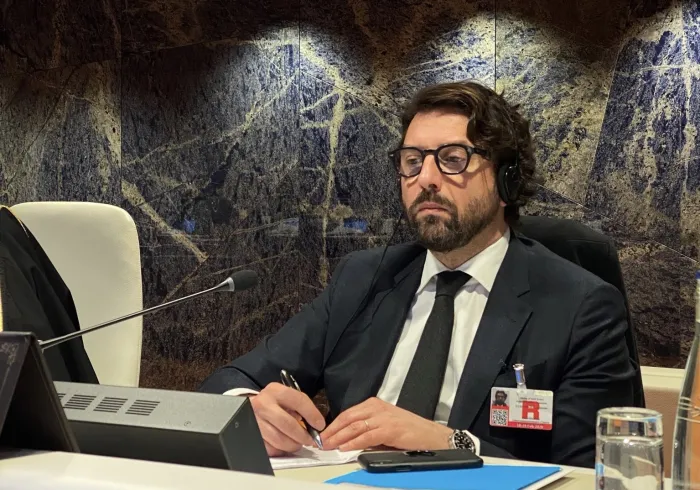 من كلمات سعادة السيد يوهان جورفينكيل، الأمين العام لمنظمة التنسيق بين المجتمعات في مؤتمر ⁧‫رابطة العالم الإسلامي‬⁩ في ⁧‫الأمم المتحدة‬⁩