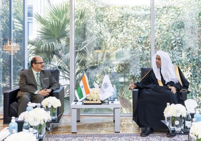 عزت مآب شیخ ڈاکٹر محمد العیسی نے آج مملکت سعودی عرب میں جمہوریہ ہند کے سفیر جناب ڈاکٹر واصف سعید کا استقبال کیا