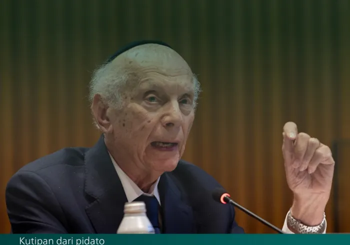 Kutipan dari pidato Yang Mulia Rabi Arthur Schneier, Ketua Organisasi Suara Hati Nurani, pada peluncuran inisiatif "Membangun Jembatan Pemahaman & Perdamaian antara Timur & Barat", dari Markas Besar PBB di New York: