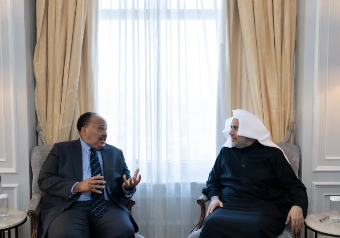Yang Mulia Sekretaris Jenderal LMD, Ketua Asosiasi Ulama Muslim, Syekh Dr.Mohammed Al-issa  , menerima di kediamannya di New York, Tuan Martin Luther King III