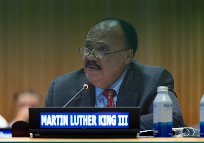 Highlights from the speech of Martin Luther King III, the son of civil rights leaders Martin Luther King Jr; American human rights activist