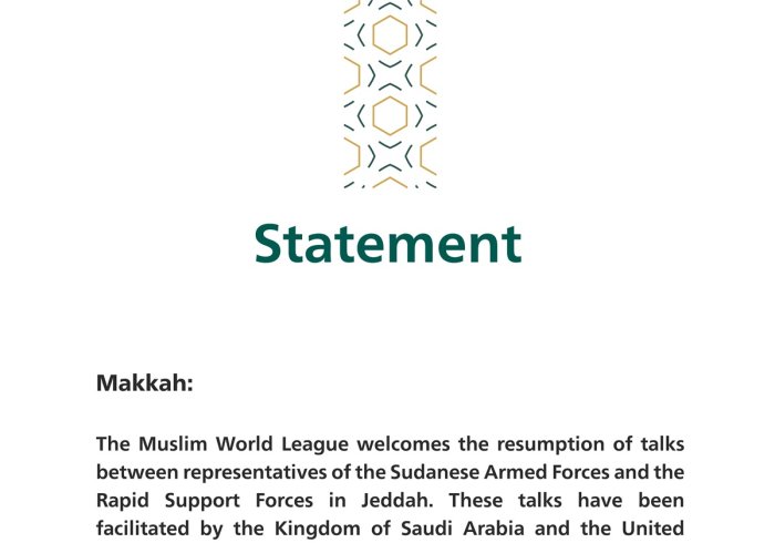 Statement on Resuming Talks between the Parties to the Conflict in Sudan