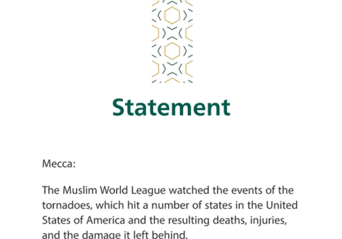 Statement from the Muslim World League on the recent tornadoes in the United States: