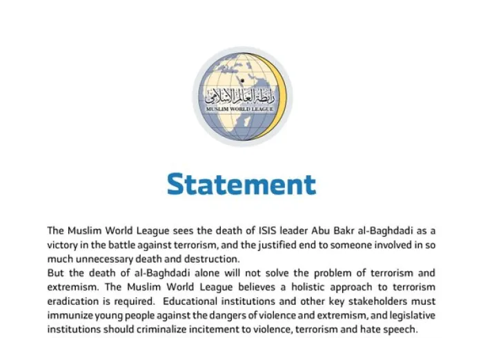 The MWL believes a holistic approach to terrorism eradication is required