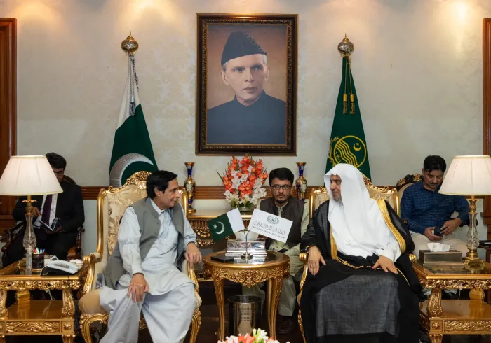 وزیراعلی پنجاب جناب پرویز الہی نے سیکرٹری جنرل شیخ ڈاکٹر محمد العیسی کا استقبال کیا