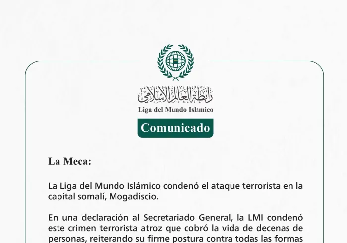 La Liga del Mundo Islámico condenó el ataque terrorista en la capital somalí, Mogadiscio