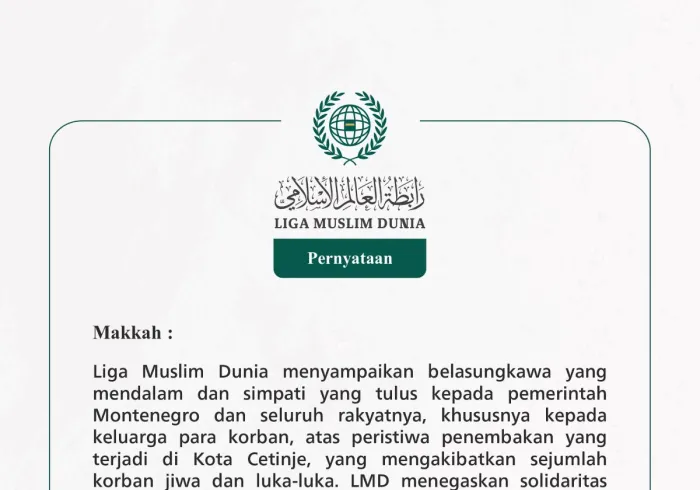 Pernyataan dari Liga Muslim Dunia: