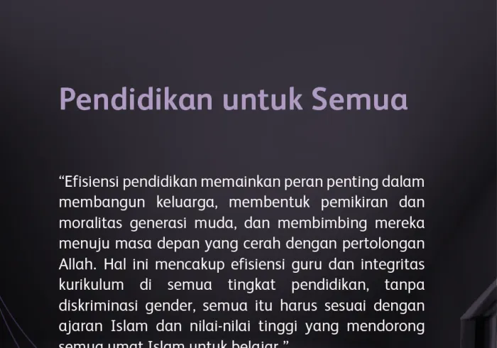 Pendidikan adalah hak bagi semua tanpa diskriminasi, sebagaimana telah ditegaskan dalam "Piagam Membangun Jembatan Antar Mazhab Islam" dengan konsensus luar biasa dari seluruh keragaman Islam: