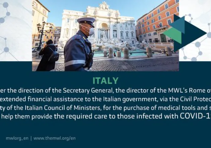 MWL's Rome office extended financial assistance to purchase critical medical supplies