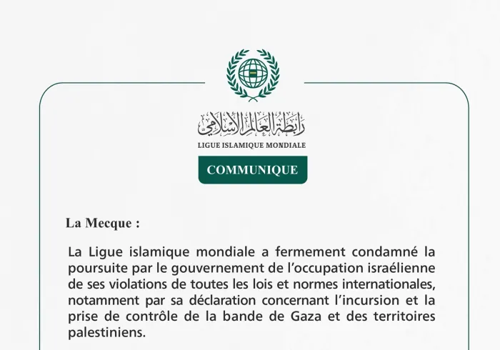 Communiqué de la Ligueislamiquemondiale :