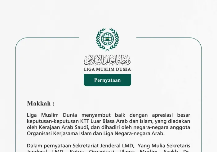 Pernyataan dari Liga Muslim Dunia:
