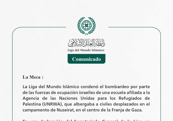 Comunicado de la LigadelMundoIslamico: