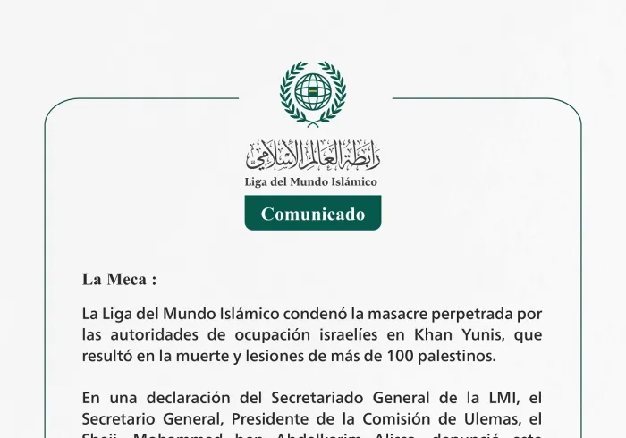 Comunicado de la LigadelMundoIslamico: