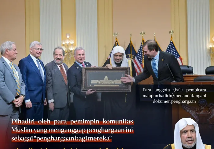 Sebuah penghargaan istimewa diberikan di Kongres Amerika Serikat, yang oleh para pimpinan komunitas Muslim setempat disebut sebagai “penghargaan bagi mereka.”