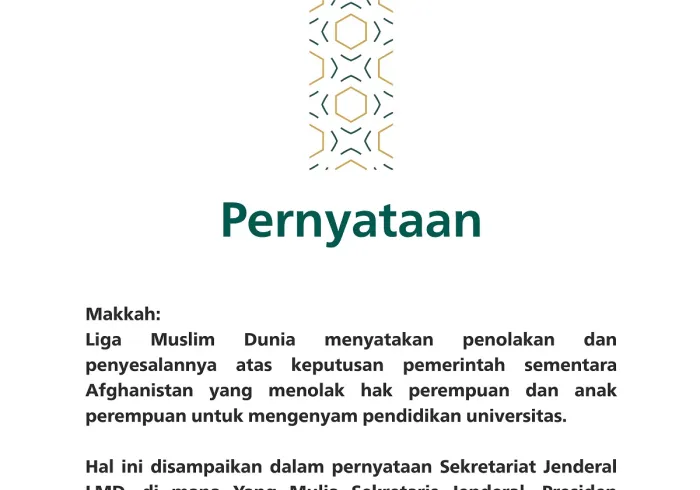 Pernyataan dari Liga Muslim Dunia