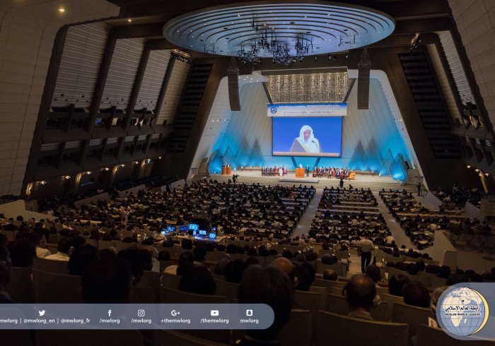 HE. MWLSG delivers a comprehensive speech as a key speaker on behalf of the Muslim World at World Meeting of Religious Summit in Japan