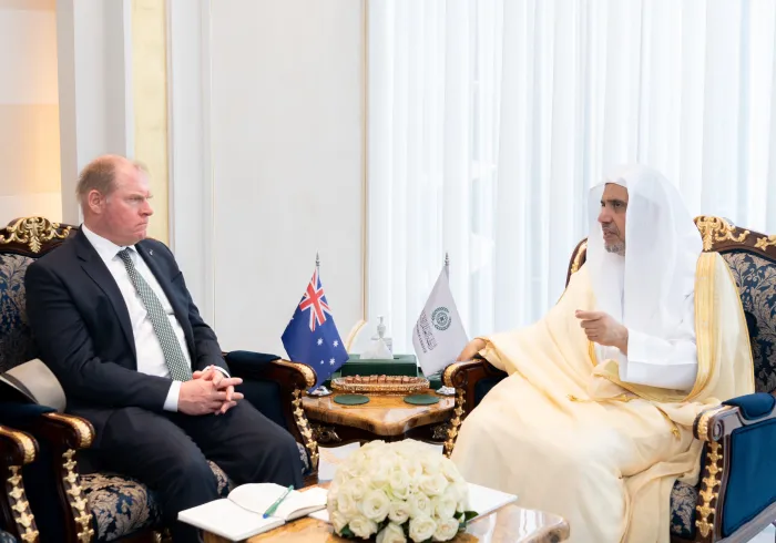 Yang Mulia Sekretaris Jenderal LMD, Syekh Dr.MohammedAlissa  , bertemu dengan Yang Mulia Duta Besar Australia untuk Kerajaan Arab Saudi
