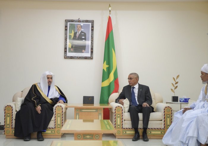 Mauritanian Prime Minister, Eng. Yahya Bin Hadd Amin receiving HE the Secretary General of the Muslim World League