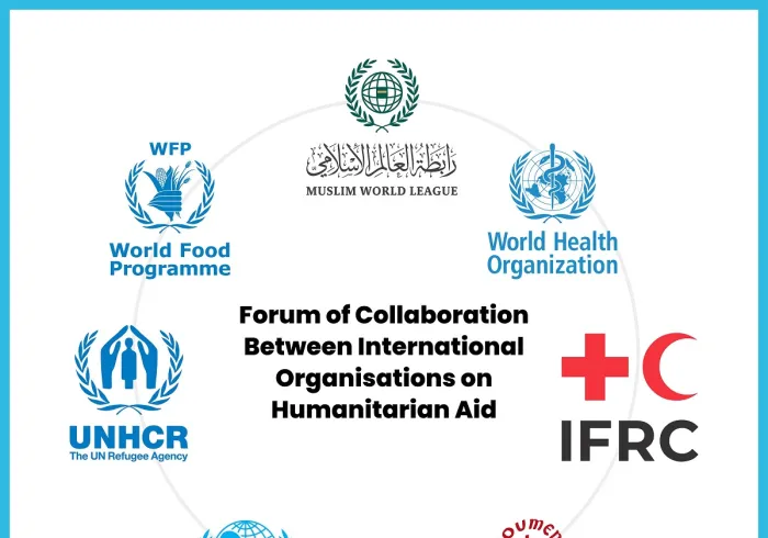 heads of UN organizations engaged in humanitarian work meet today in Geneva with the participation of the Secretary General of the Muslim World League